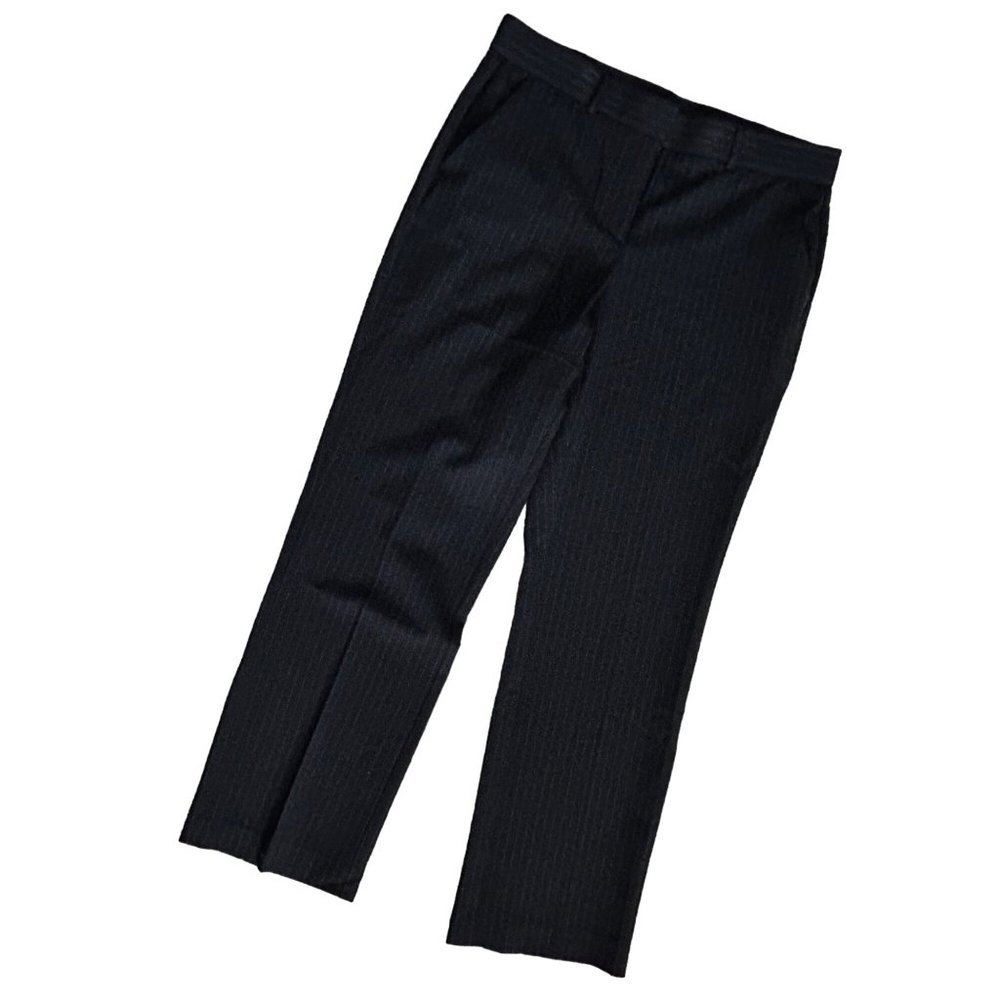Sag Harbor Stretch Petite Black Pin Striped Trouser Pants Women's Petite 6P 1451